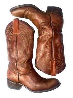 Frye Vintage USA Handcrafted Billy 2320 Brown Leather Men’s Cowboy Western Boots